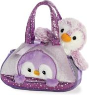 🐾 aurora pom pom purple pet carrier - ideal for small pets - 7 inch carrier logo