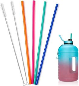 img 4 attached to Extra Reusable Silicone Straws Bottle Household Supplies