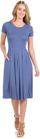 img 3 attached to Iconic Luxe Womens Pleated Pockets Women's Clothing in Dresses