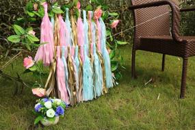 img 1 attached to Set of 2 Tissue Paper Tassel Garlands - 15 PCS - 🎉 Wedding, Baby Shower, Festival Decorations - DIY Kits - Matte Gold, Pink, Blue