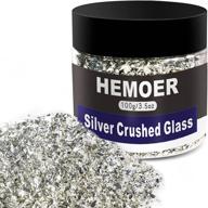 💎 100g silver metallic crushed glass for crafts: irregular glitter gravel gem stones, 2-4mm in size. ideal for nail art, resin craft, phone case, diy vase fillers, epoxy jewelry making, and stunning home decor logo
