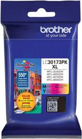 img 2 attached to 🖨️ Brother Printer LC30173PK High Yield XL Ink Cartridge 3 Pack - Cyan/Magenta/Yellow Ink - Bundle Deal