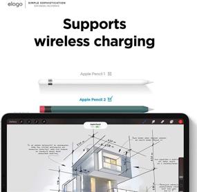 img 3 attached to 📚 elago Классический пенал для Apple Pencil 2-го поколения - Защитный чехол, прочный силикон, совместимость с магнитной зарядкой, Полуночно-зеленый.