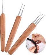 🧶 zonon 3 pieces 0.75 mm dreadlock crochet hook bamboo needle set - high quality weaving and styling for dreadlocks logo