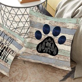 img 2 attached to 🏕️ Royalours Happy Camper Pillow Covers - Cotton Linen Rustic Wood Background Inspirational Words Lettering Throw Pillow Cases Cushion Cover - Home, Sofa, Office Decor - Set of 4 (18" x 18", Wood Camper)