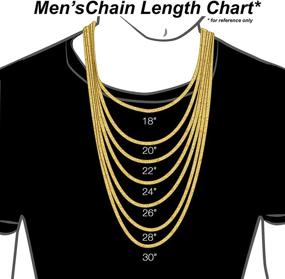 img 3 attached to 🔗 Premium .925 Sterling Silver 2.5MM Round Box Chain Necklace - Black Rhodium or Gold Plated - 8-36 inches