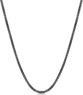 🔗 premium .925 sterling silver 2.5mm round box chain necklace - black rhodium or gold plated - 8-36 inches logo