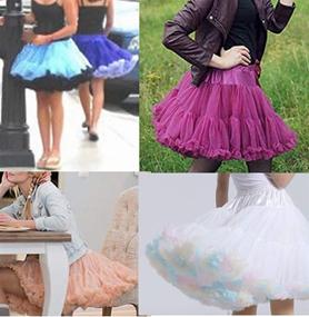 img 3 attached to 👗 Elastic Waist Tulle Tutu Skirt, Fluffy Ballet Dance Underskirt for Women