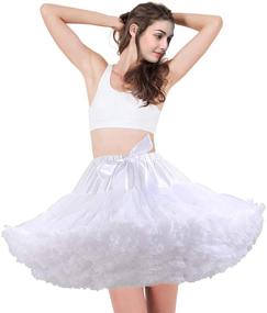 img 2 attached to 👗 Elastic Waist Tulle Tutu Skirt, Fluffy Ballet Dance Underskirt for Women