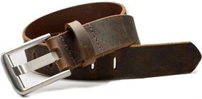 img 2 attached to Premium Titanium Wide Distressed Leather Belt: Stylish Men's Accessory for a Unique Edge