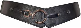 img 2 attached to Statement Style: eVogues Plus Size Hook Buckle Faux Leather Wide Elastic Belt for Perfect Fit