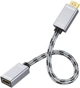 img 4 attached to 🔌 HDMI удлинительный кабель для Fire Stick - SNANSHI 1 фут удлинительный кабель HDMI мужской на женский для Roku Stick, Chromecast, HDTV, Xbox360, PS3/PS4 4K @60HZ