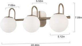 img 1 attached to Brushed Nickel Bathroom Vanity Light Fixtures 3 Lights Milk White Glass Globe Shade Modern Wall Sconce Lighting Bath Vanity Lights Bar Over Mirror (Exclude G9 Bulb)