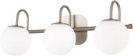 brushed nickel bathroom vanity light fixtures 3 lights milk white glass globe shade modern wall sconce lighting bath vanity lights bar over mirror (exclude g9 bulb) логотип