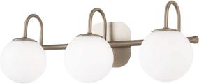 img 4 attached to Brushed Nickel Bathroom Vanity Light Fixtures 3 Lights Milk White Glass Globe Shade Modern Wall Sconce Lighting Bath Vanity Lights Bar Over Mirror (Exclude G9 Bulb)