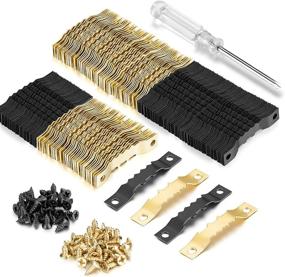 img 4 attached to 🖼️ YHYZ 120pcs Sawtooth Picture Frame Hangers Set with Screws - Black and Gold - Ideal for Painting, Photos, Artwork, Clocks, and Home Decor