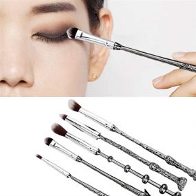 img 2 attached to 🔮 Wizard Wand Makeup Brush Set by WeChip - 5 PCS Brushes for Women