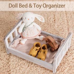 img 1 attached to 📷 Newborn Photography Prop Bed with Ripple Wrap and Hat - Posing Props Wooden Bed, White