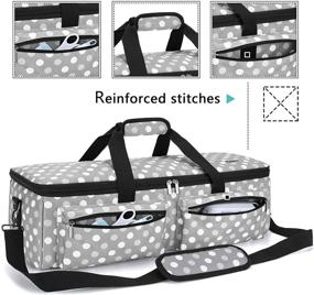 img 1 attached to 👜 LUXJA Carrying Bag: Ideal Compatible with Cricut Explore Air and Maker, Silhouette Cameo 4 – Gray Dots (Bag Only, Patent Pending)