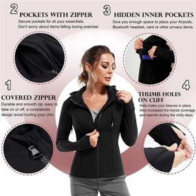 img 1 attached to 🏋️ TrainingGirl Full Zip Workout Sports Jacket for Women - Slim Fit Long Sleeve Yoga Track Hoodie with Thumb Hole - Lightweight Athletic Running Jacket