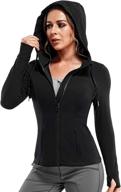 🏋️ traininggirl full zip workout sports jacket for women - slim fit long sleeve yoga track hoodie with thumb hole - lightweight athletic running jacket логотип