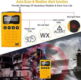 img 3 attached to NOAA Погодное предупреждение Радио - Цифровое портативное радио для выживания с ЖК-экраном, автоматическим сканированием, зажимом на пояс, разъемом для наушников, карманным радио для дома и чрезвычайных ситуаций (без функции часов)