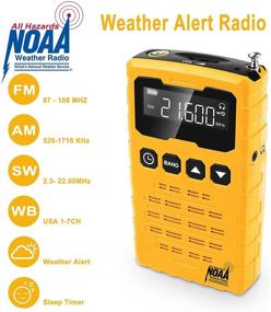 img 1 attached to NOAA Погодное предупреждение Радио - Цифровое портативное радио для выживания с ЖК-экраном, автоматическим сканированием, зажимом на пояс, разъемом для наушников, карманным радио для дома и чрезвычайных ситуаций (без функции часов)