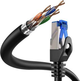 img 2 attached to 🔌 Кабель KabelDirekt длиной 100 футов Cat 6 сетевой кабель | Высокоскоростной 1 Гбит/с F/UTP гигабитный интернет-кабель для маршрутизаторов, модемов и коммутаторов | Черно-серый