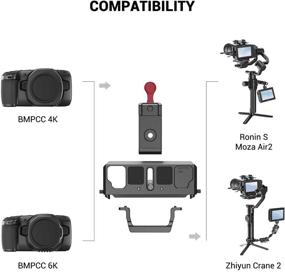 img 3 attached to SMALLRIG BSS2403 Offset Plate Kit for BMPCC 4K and 6K - Compatible with DJI Ronin S, Zhiyun Crane 2, Moza Air 2