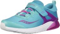 👟 saucony flash girls' shoes: black green athletic sneakers logo
