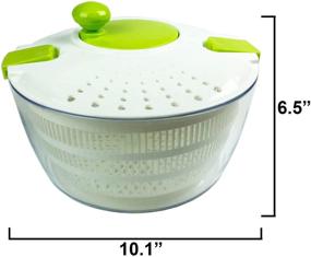 img 1 attached to HUJI Multifunctional Large Salad Spinner (4 Quarts) and Mandoline Set - 5 Blade 🥗 Slicer, Drainer, Tosser, Vegetable Dryer with Pouring Spout: The Ultimate Kitchen Tool for Fresh, Crispy Salads