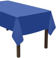 🎉 party essentials heavy duty plastic table cover: 44 color options, 54"x108" in royal blue logo