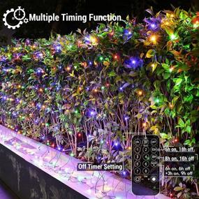 img 2 attached to 🎄 BrizLabs 360 LED Christmas Mesh Lights, 11.8ftx 4.9ft, Multicolor Bush Net Lights with Remote, 8 Modes for Trees-Wrap Xmas Lights, Connectable Plug in Mesh Lights for Outdoor Garden Fence, Green Wire