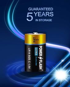 img 1 attached to 🔋 POWER FLASH C Ultra Alkaline Batteries - 12 Count Family Pack - Ultra Long Lasting All Purpose C Battery with Fresh Date