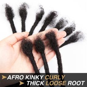 img 1 attached to 🧶 DAIXI 0.6cm 4C Thickness 8-18 Inch 60 Strands 100% Real Human Hair Dreadlock Extensions: Full Head Handmade, Soft Locs for Men/Women. Can Be Dyed, Bleached, and Styled with Needle and Comb Included (8 Inch 60 Strands)