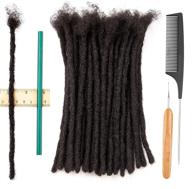 🧶 daixi 0.6cm 4c thickness 8-18 inch 60 strands 100% real human hair dreadlock extensions: full head handmade, soft locs for men/women. can be dyed, bleached, and styled with needle and comb included (8 inch 60 strands) logo