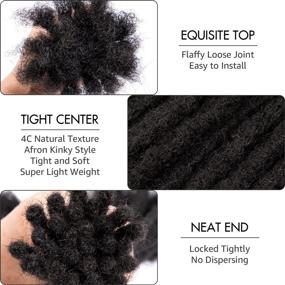 img 2 attached to 🧶 DAIXI 0.6cm 4C Thickness 8-18 Inch 60 Strands 100% Real Human Hair Dreadlock Extensions: Full Head Handmade, Soft Locs for Men/Women. Can Be Dyed, Bleached, and Styled with Needle and Comb Included (8 Inch 60 Strands)