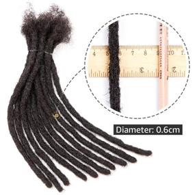 img 3 attached to 🧶 DAIXI 0.6cm 4C Thickness 8-18 Inch 60 Strands 100% Real Human Hair Dreadlock Extensions: Full Head Handmade, Soft Locs for Men/Women. Can Be Dyed, Bleached, and Styled with Needle and Comb Included (8 Inch 60 Strands)