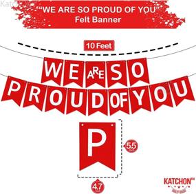 img 1 attached to 🎓 Felt 'We Are So Proud of You' Banner - 10ft No-DIY, Red & White Nurse Graduation Decorations - 2021 Red Graduation Party Supplies for High School & College