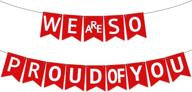 🎓 felt 'we are so proud of you' banner - 10ft no-diy, red & white nurse graduation decorations - 2021 red graduation party supplies for high school & college логотип