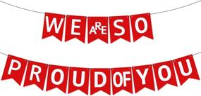 img 4 attached to 🎓 Felt 'We Are So Proud of You' Banner - 10ft No-DIY, Red & White Nurse Graduation Decorations - 2021 Red Graduation Party Supplies for High School & College