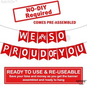 img 3 attached to 🎓 Felt 'We Are So Proud of You' Banner - 10ft No-DIY, Red & White Nurse Graduation Decorations - 2021 Red Graduation Party Supplies for High School & College