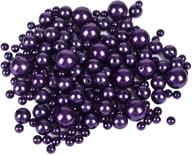 💜 z-synka assorted plastic bead pearls - diy jewelry necklaces, table scatter, wedding, birthday party home decoration - event supplies (8 oz pack, 100 pieces) - purple - sizes 10mm/14mm/20mm logo