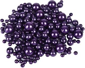 img 4 attached to 💜 Z-synka Assorted Plastic Bead Pearls - DIY Jewelry Necklaces, Table Scatter, Wedding, Birthday Party Home Decoration - Event Supplies (8 oz Pack, 100 Pieces) - Purple - Sizes 10mm/14mm/20mm