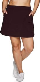img 4 attached to 🏃 RBX Active Women's Plus Size Stretch Woven Athletic Skort: With Bike Short, Pockets & Ultimate Comfort