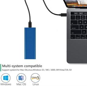 img 2 attached to 🔌 Aluminum M.2 NGFF to USB 3.1 Adapter: External Enclosure for NGFF M.2 2280 2260 2242 2230 SSD with Key B/Key B+M (Blue)