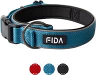 🐶 fida comfort dog collar: 360° full surround neoprene padded with reflective adjustable design for small, medium, large, x-large breeds – heavy duty & weatherproof logo