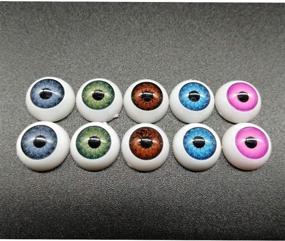 img 2 attached to 🎃 TIHOOD 100pcs/box 12mm Half Round Acrylic Eyes for Dolls, Bears, Crafts, and Halloween DIY Projects