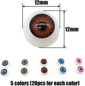 img 3 attached to 🎃 TIHOOD 100pcs/box 12mm Half Round Acrylic Eyes for Dolls, Bears, Crafts, and Halloween DIY Projects