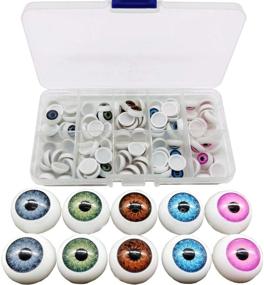 img 4 attached to 🎃 TIHOOD 100pcs/box 12mm Half Round Acrylic Eyes for Dolls, Bears, Crafts, and Halloween DIY Projects